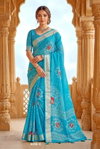 Jiya Vol 43 By Vallabhi Moss Georgette Bandhani Printed Saree Wholesale In India
